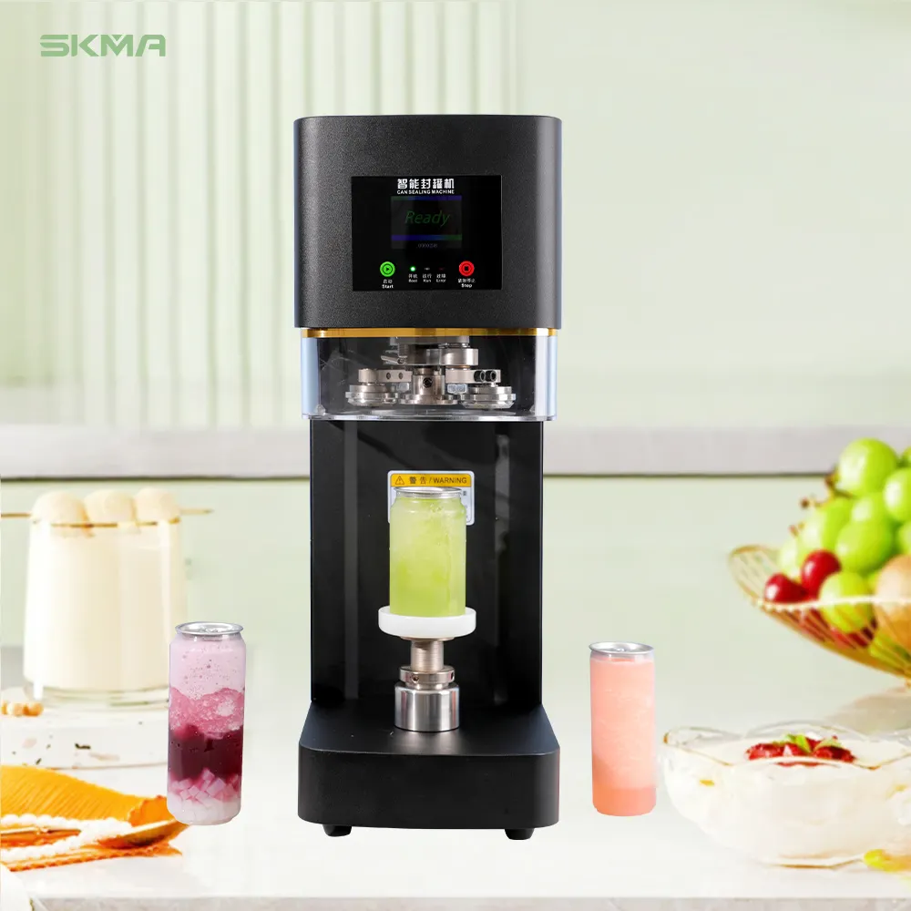 2024 Popular Model Commercial Automatic Bubble Tea Can Seamer Non-Rotary Can Sealing Machine For Coffee Juice Soda Beer