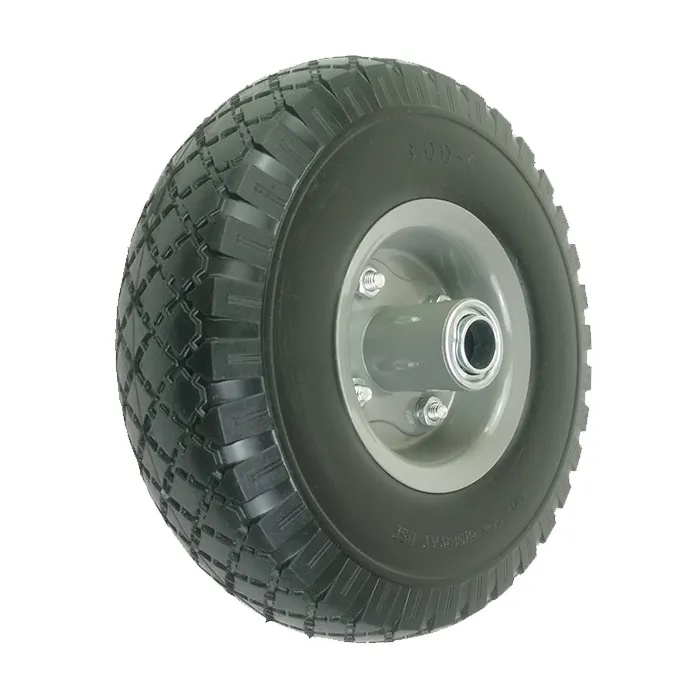 10 Wheels 10 Inch 3.00-4 Polyurethane PU Foam Filled Tire Toy Car Wheels With Plastic Rim For Wagon Trolley