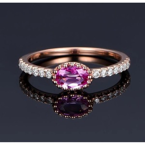 Anelli in Acciaio Inossidabile con Gemme e Diamanti, Placcati in Rodio, Gioielli da Matrimonio con Zirconi e Diamanti di Chiarezza SI - Product Image 2
