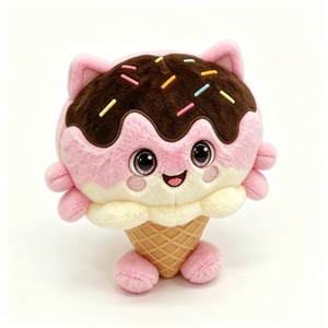 Peluche personnalisée en forme de crème glacée, peluche alimentaire, peluche chat en forme de crème glacée, animal en peluche en forme de cornet de crème glacée - Product Image 3