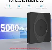Unidad de DVD Externa USB 3.0 Tipo-C, Grabadora de CD/DVD Portátil, Lector/Grabador RW para Laptop, PC de Escritorio, Windows, Linux, MacOS