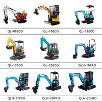 Pelle hydraulique multifonctionnelle personnalisée Petite ensacheuse hydraulique Micro Escavator Crawler Mini Machine Earth Excavator