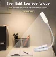 Lampe de lecture rechargeable Mini 7 LED Lampe de lecture 3 niveaux Blanc chaud et froid Lampe flexible à pince facile à lire Lampe de lecture de nuit dans le lit