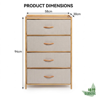 Commode de rangement avec 4 tiroirs en tissu, écologique, durable, pour chambre à coucher, salon, petit appartement, gain de place