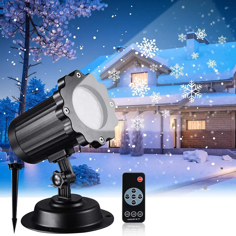 Outdoor Remote Control Christmas Snowflake Laser Light Snowfall Projector IP65 Moving Snow Garden Laser Projector Lamp
