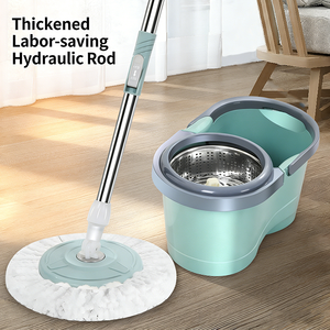 Mopa para el Hogar con Cubeta, de Uso Dual en Seco y Húmedo, para Limpiar Pisos de Madera en Sala de Estar y Baño, Mopa Giratoria Mágica de Microfibra - Product Image 5