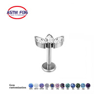 Pendientes de titanio de alta calidad para mujer, joyería con rosca interna, aretes de circonita, tragus, piercing, joyería