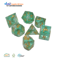 Jeu de dés en résine Vente en gros Logo personnalisé Table multilatérale Accessoire de jeu polyédrique pour jeux de table