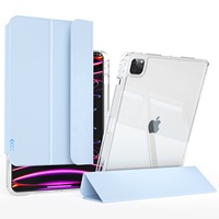 Housse de protection transparente légère antichoc avec étui porte-crayon pour iPad Pro 11 pouces étui M4 2024 5th Gen