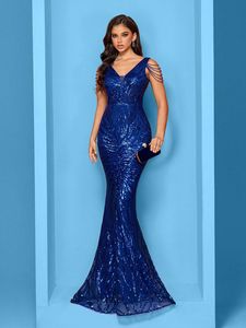 LY2485 Abiti di Lusso per Donne, Eleganti Vestiti da Sera con Frange, Scollo a V, Paillettes, <span class=keywords><strong>Abito</strong></span> Lungo Formale da Cerimonia - Product Image 5