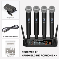 Mikrofon Nirkabel Biner X4 Harga Terjangkau Satu Set 4 Buah Ringan dan Portabel untuk Karaoke