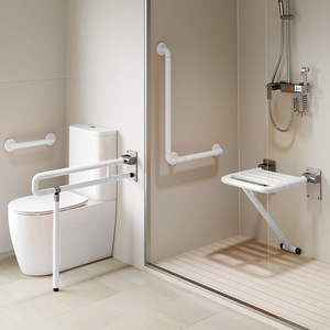 Barres d'appui pour salle de bain en acier inoxydable antidérapantes, capacité de charge de 600 kg, pour personnes âgées et handicapées, support accessible pour douche et toilettes - Product Image 2