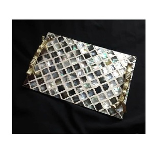 Bandejas de servicio de nácar de lujo hechas a mano con intrincado diseño de incrustaciones para un hogar elegante entretenido a precio mayorista - Product Image 3