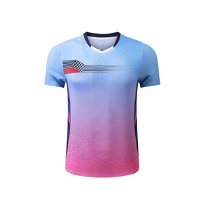 Jersey Badminton Ringan dengan Gradasi Warna, Bahan Elastis dan Pas, Atasan Pertandingan, Kain Tahan Gores, Dapat Digunakan untuk Latihan Harian dan Turnamen - Product Image 2