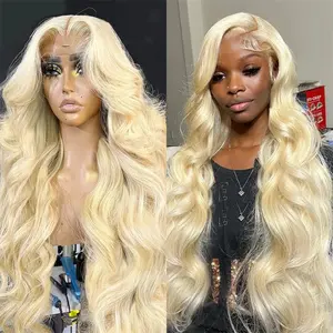 32 34 38 40 Inch HD 360 Full Lace Frontal Wig Transparent 613 Honey Blonde Color Brazilian Lace Front Human Hair Wigs For Womens