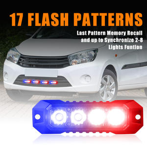 Feux stroboscopiques d'urgence LED rouge et bleu ultra-minces à montage en surface, balise de signalisation clignotante, mini-feux de calandre LED pour <span class=keywords><strong>camion</strong></span>, voiture, véhicule - Product Image 1