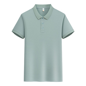 <b>Polo</b> Shirt Short Sleeve Solid Color Breathable Polyester Daily Wear - Product Image 3