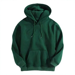 Sweat-shirt à capuche vert pour homme, 100% coton, tissu molletonné français, coupe classique, vêtement décontracté pour l'automne, avec poche - Product Image 1