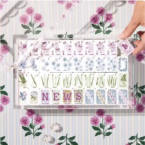 Fichas de Mahjong de Acrílico Morado de Lujo, <span class=keywords><strong>Serie</strong></span> Carta de Amor Grabada de 4 Capas, Diseño de Flores Coloridas, Resistentes al Agua, para Entretenimiento - Product Image 1