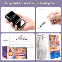 Nouveau 12 couleurs solide peinture chinoise aquarelle ensemble Art croquis Portable peinture Mini carnet de croquis