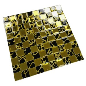Wholesale 300*300 mm Gold Glass Bathroom Finger Mosaic <strong>Tiles</strong> Brown Yellow Kitchen Backsplash Swimming Pool <strong>Tiles</strong> <strong>3x3</strong> Inches - Product Image 1