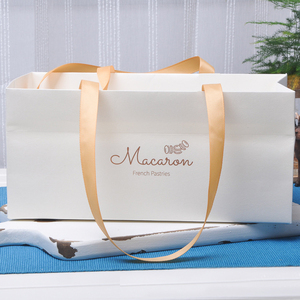 IMEE – boîte blanche de luxe haut de gamme, élégante, feuille d'or 8 grilles, grand papier <span class=keywords><strong>Macaron</strong></span>, boîte cadeau avec sac - Product Image 2