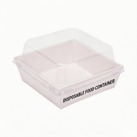Boîtes alimentaires jetables en papier kraft écologiques de haute qualité, carrées et blanches, pour emporter, sandwichs, pâtisseries