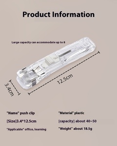 Trong suốt Pusher Đuôi Dài cuốn sách <span class=keywords><strong>Clip</strong></span> cố định thử nghiệm giấy tạo tác cho sinh viên văn phòng & đồ dùng học tập - Product Image 5