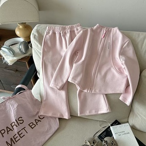 Vêtements <span class=keywords><strong>de</strong></span> <span class=keywords><strong>sport</strong></span> pour enfants filles automne vêtements pull ensemble à la mode filles bébé style coréen fermeture éclair manteau court Cool - Product Image 2