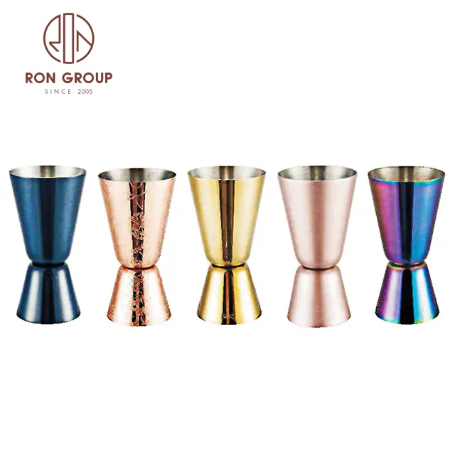 Bar Bankett Messen Barware Whisky Gin Rum Wodka Kupfer Gold Gun metal Plated Doppelseite Edelstahl Cocktail Jigger