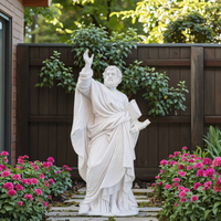 Église Religieuse Catholique Cadeau Personnalisé Taille Réelle Saint Pierre Statue En Marbre Blanc