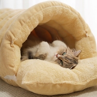 Sac couchage chat ferme epais chaud hiver villa chat nid sommeil coton PP confortable lit chat pour chats