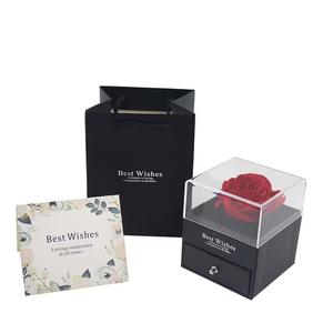 Scatola Regalo con Rose Stabilizzate per <span class=keywords><strong>San</strong></span> Valentino, Confezione Regalo con Gioielli e Rosa Preservata per Proposte di Matrimonio - Product Image 3