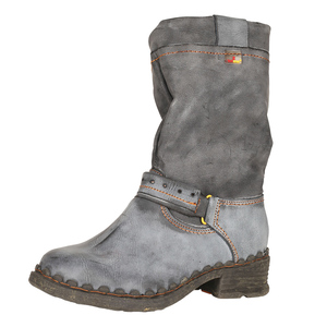 SHOELANDER-Plantilla de masaje negra para mujer, botas Retro de cuero largas con tacón, a la moda - Product Image 3