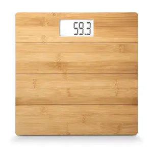Balança de peso doméstica com display lcd, balança de peso de 180 kg para android, com aplicativo, banheiro, balança de bambu, balança digital de peso de gordura corporal bmi