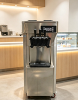 Machine à glace molle commerciale verticale 3 saveurs, en acier inoxydable, 3 becs, pour glace molle et yaourt glacé
