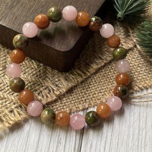 Bracelet en pierre naturelle avec perles de verre colorées pour le nettoyage des chakras, bijoux sans soudure, carte personnalisée - Product Image 4