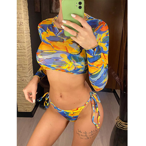 Maillots de bain pour femmes, logo personnalisé, noir chaud, <span class=keywords><strong>v</strong></span>êtements de plage, bikinis, ensembles de trois pièces - Product Image 3