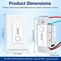 Interruptor de Pared Hooanke de 110V CA a 12/24V con Controlador Integrado