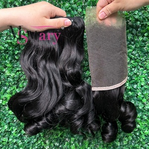 Ciocche di Capelli Umani Funmi SDD <span class=keywords><strong>Ricci</strong></span> <span class=keywords><strong>e</strong></span> Voluminosi, 100% Capelli Umani Vietnamiti Grezzi, Fornitore di Extension con Chiusura HD <span class=keywords><strong>e</strong></span> Frontale in Pizzo - Product Image 1