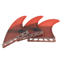 Aileron de planche de surf en nid d'abeille UPSURF rouge, simple languette, G5, lot de 3 ailerons de surf