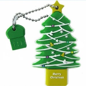 New Trending PVC Christmas Tree Shape Customized USB Flash Drive 2026 Christmas Gifts Rubber <strong>Memory</strong> <strong>Stick</strong> - Product Image 1