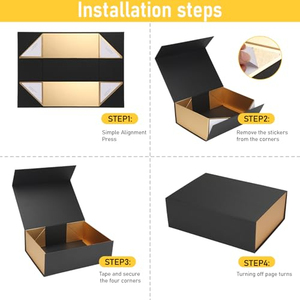 Boîte d'emballage magnétique rigide en carton recyclable sur mesure, boîte cadeau pliante de luxe avec couvercle magnétique - Product Image 4