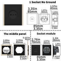 Enchufe de Pared WESA 16A, 1 Tomacorriente, Diseño Moderno y Lujoso, Enchufe Europeo