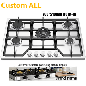 Custom ALL all'ingrosso 5 cinque cina fornelli a <span class=keywords><strong>Gas</strong></span> <span class=keywords><strong>Gas</strong></span> fornelli fornelli a <span class=keywords><strong>Gas</strong></span> fornello a <span class=keywords><strong>Gas</strong></span> Wok bruciatore 760mm elettrodomestici da incasso cucina casa - Product Image 1