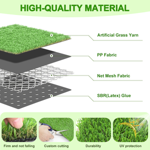 LFL Cỏ Nhân Tạo Cỏ Giả Cỏ Giả Trang Trí Sân Vườn Cỏ Tổng Hợp Astro Vườn Thực Tế Tự Nhiên 30-50Mm Cà Phê Xanh - Product Image 4