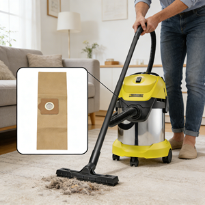 Sac à poussière pour aspirateur à papier électrique personnalisé pour Karchers 6.959-130.0 WD3200/WD3300 Haute efficacité Écologique Pièce - Product Image 1