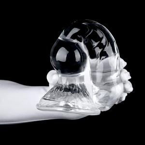 Vente en gros de gode en TPE transparent de qualité supérieure en forme de chien, gode en silicone souple, plusieurs tailles, masseur pour femmes adultes - Product Image 6