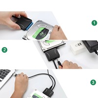 Cable adaptador USB 3.0 a SATA de 3.5 pulgadas para HDD/SSD, con revestimiento de PVC y blindaje trenzado, para aplicaciones de PC, convertidor SATA, en stock.