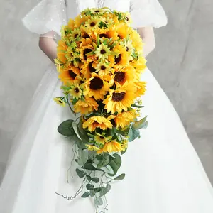 Lieferungen Großhandel Hochzeits dekoration Braut halten künstliche Blume Hochzeits strauß